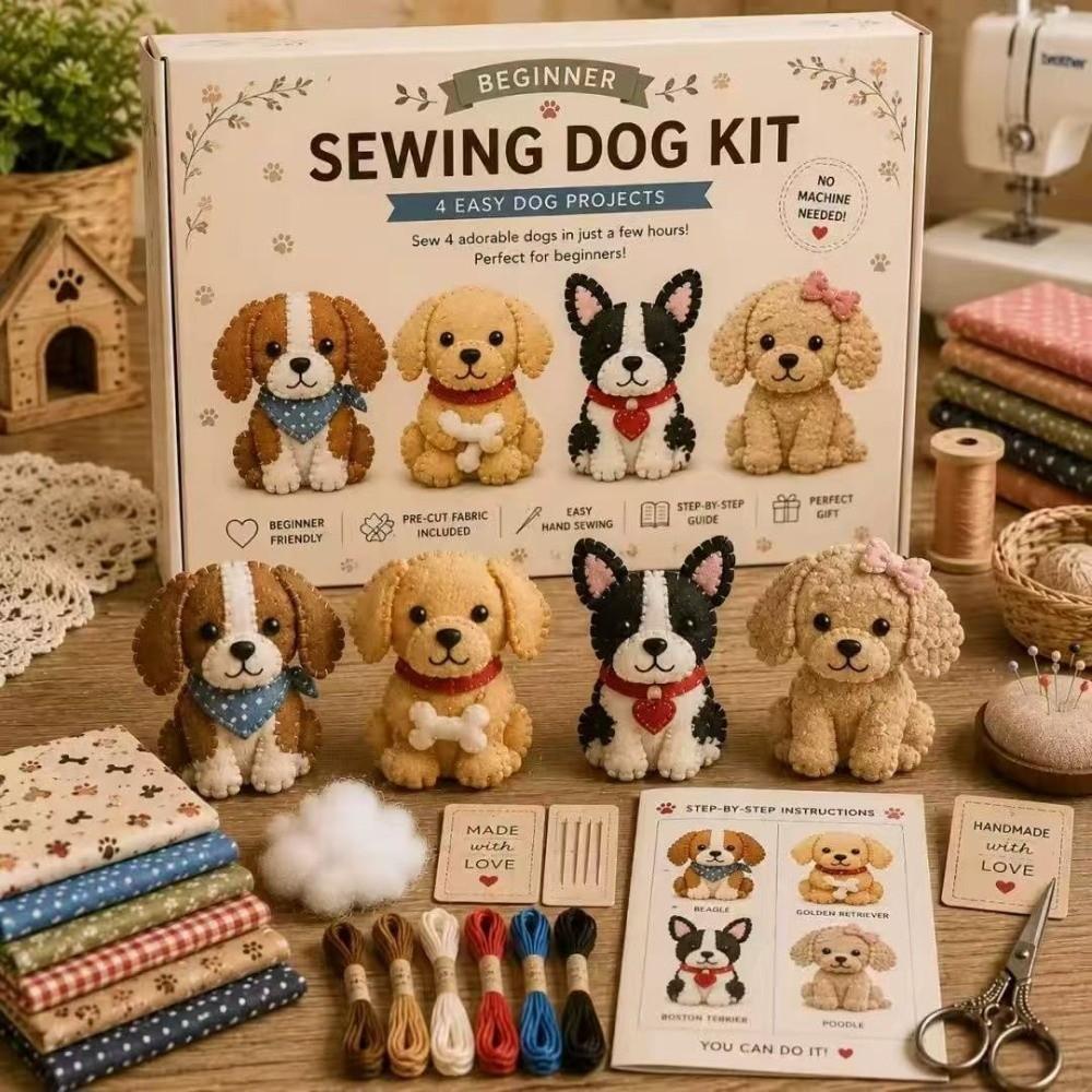 Cartoon Animals Handmade Sew Set Pre-cut Fabric Fabric Art Craft Set For Beginners