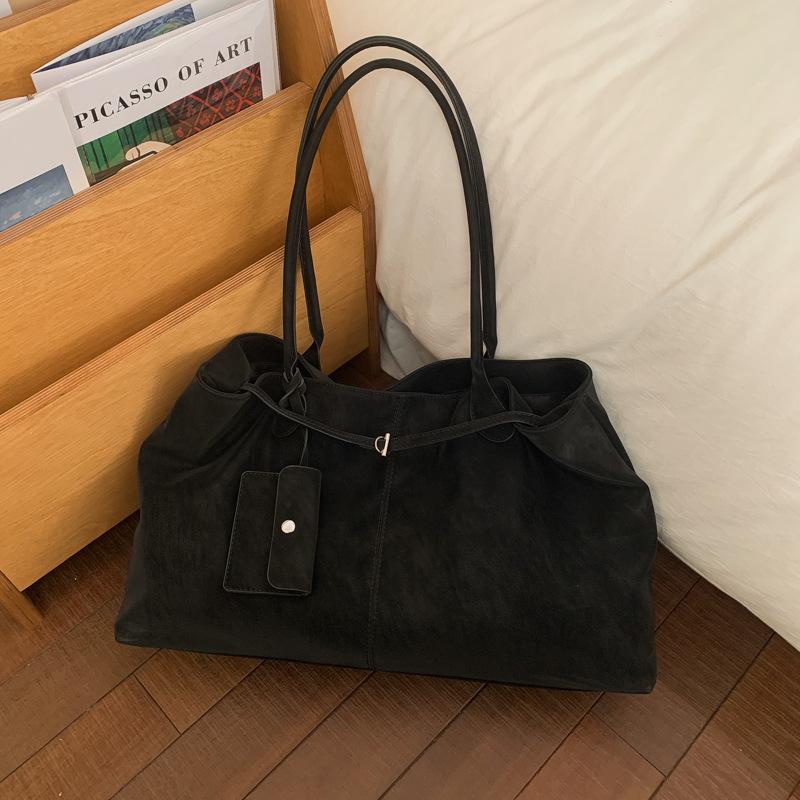 Ленивый ветер сумка-тоут зимняя новая большая вместимость сумка через плечо высокая стоимость нишевая сумка чёрный