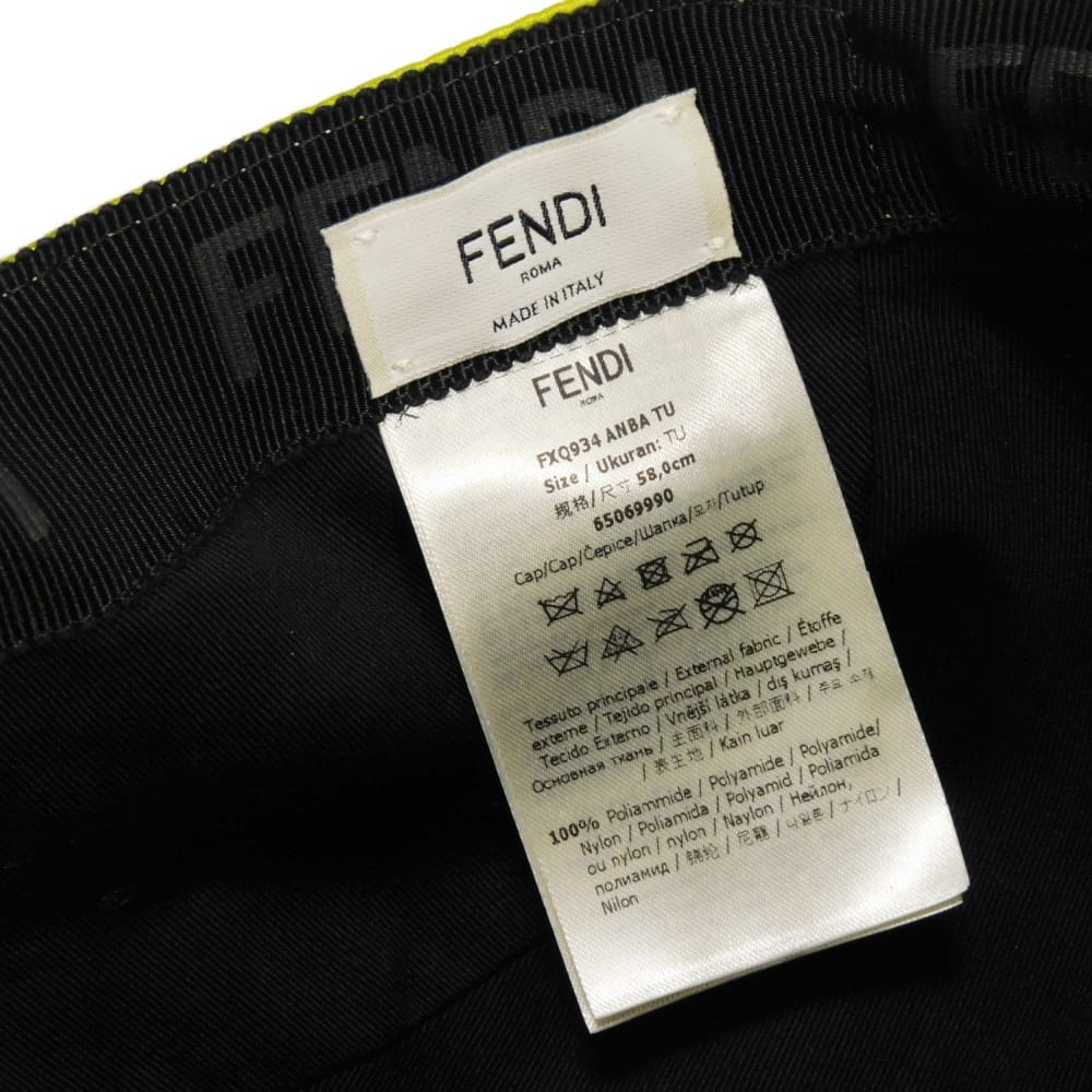 Used 11491 Baguette Pouch Baseball Cap FXQ934 ANBA F0L89 7919 Jet Acid Green TU 22.8" FF Logo Nylon Wasabi Men's from