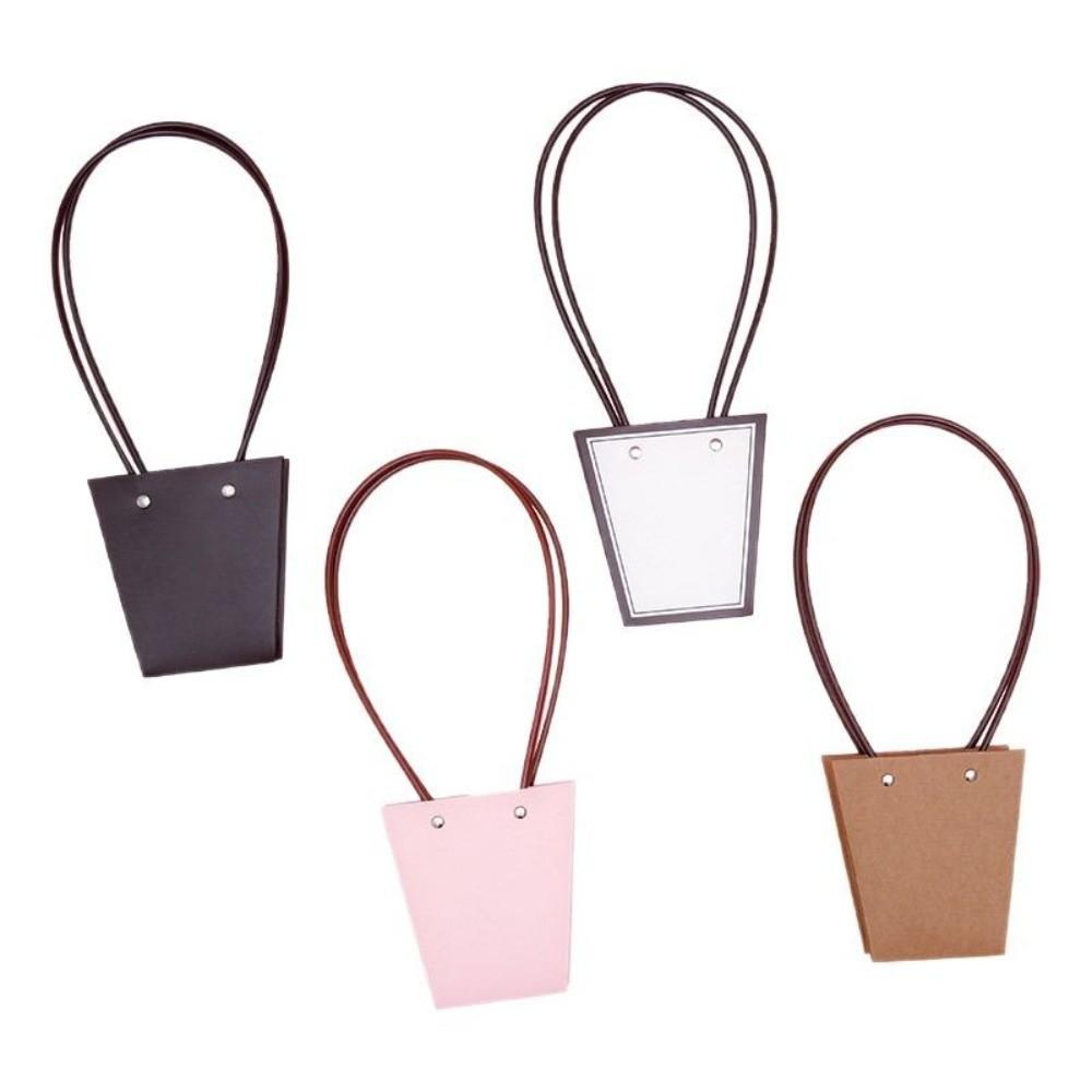 Sacchetto Regalo a Forma di Trapezio Carta Kraft Scatola Regalo Floreale Nuova Scatola Portatile per Fiori Matrimonio Festa