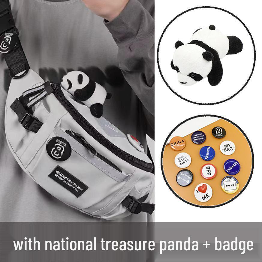 

Men s Harajuku Sporty Messenger Bag - Trendy Korean Style, Versatile, Large Capacity, Ideal for Workwear, Student Life, or Cycling. Standard without Panda Charm