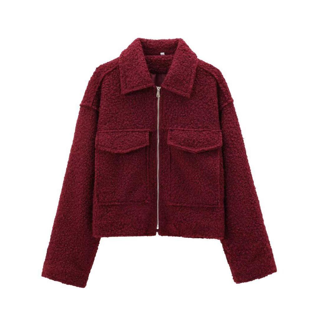 European Size Women's Autumn/Winter Tweed Lapel Jacket - Street Style Fashion