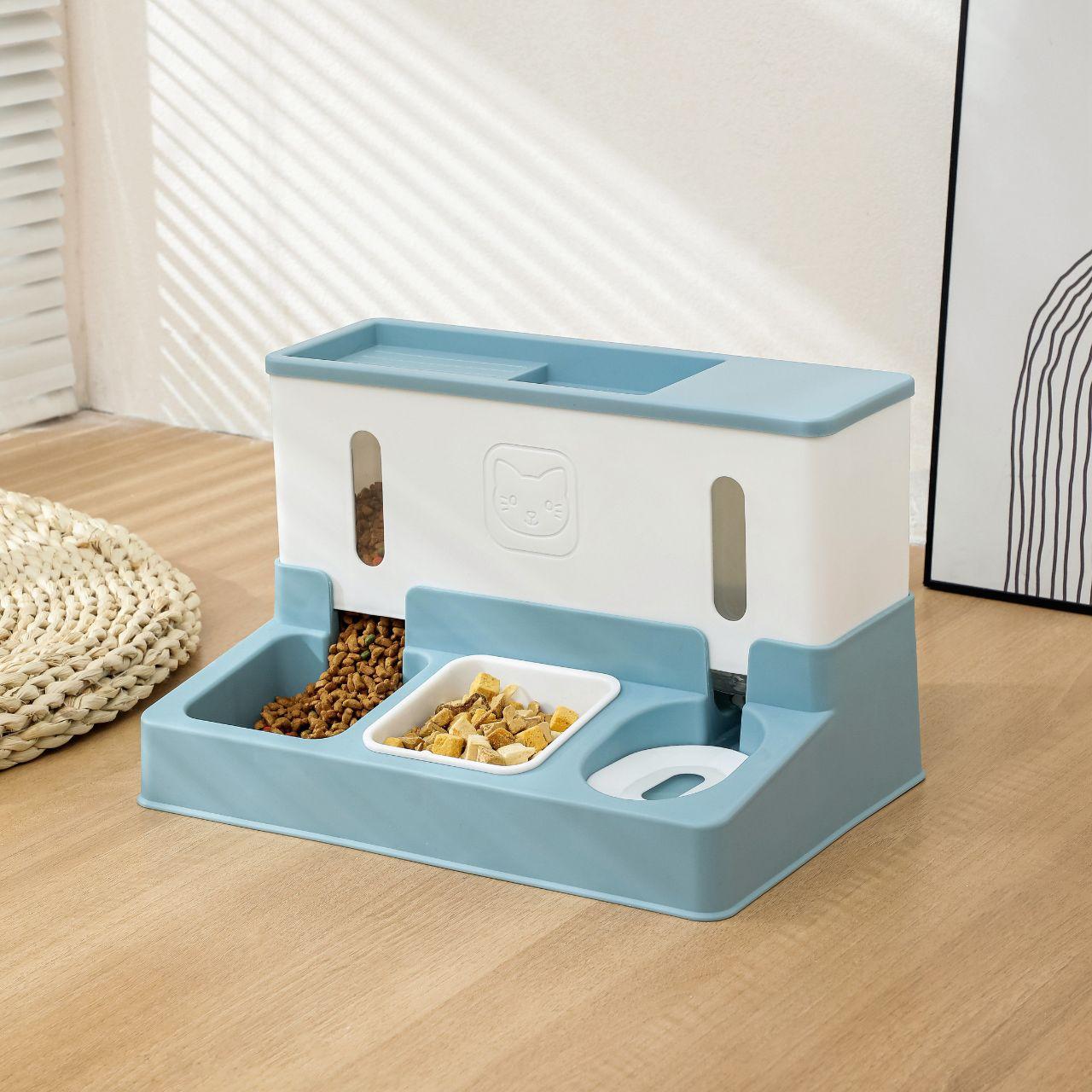 

WTEMPO миска для кормления домашних животных, автоматический диспенсер для воды большой емкости, миска для хранения домашних животных, товары для домашних животных 35*23.7*22cm синий