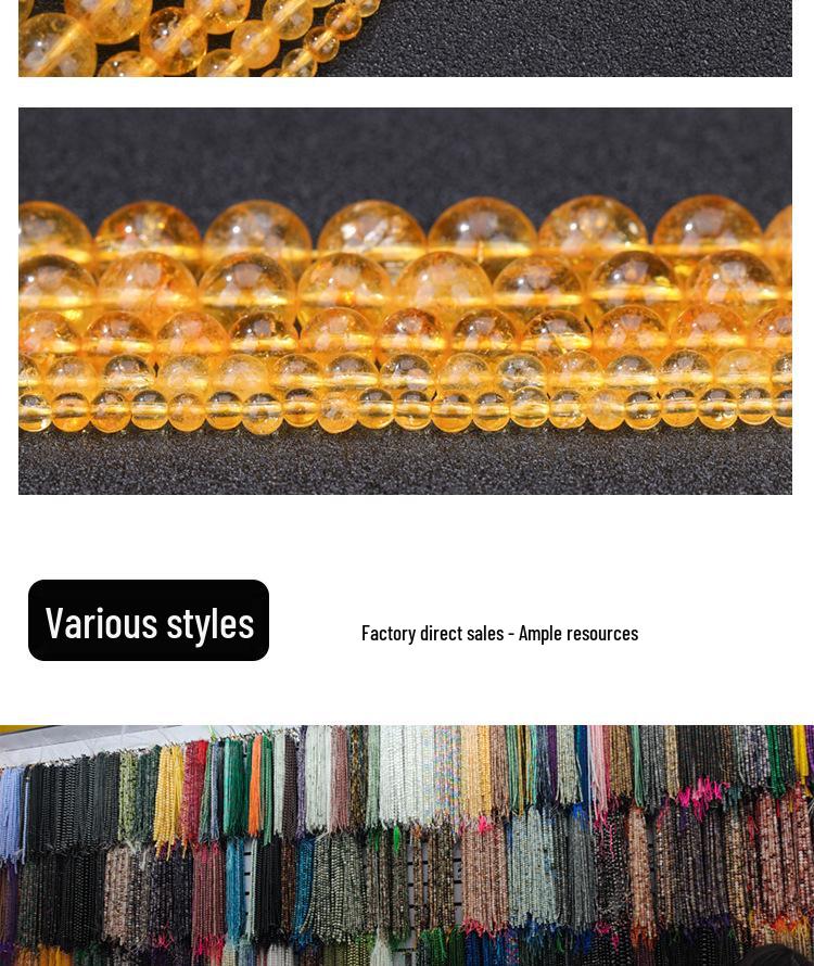 Natural Yellow Citrine Crystal Beads for Handmade DIY Bracelets & Necklaces