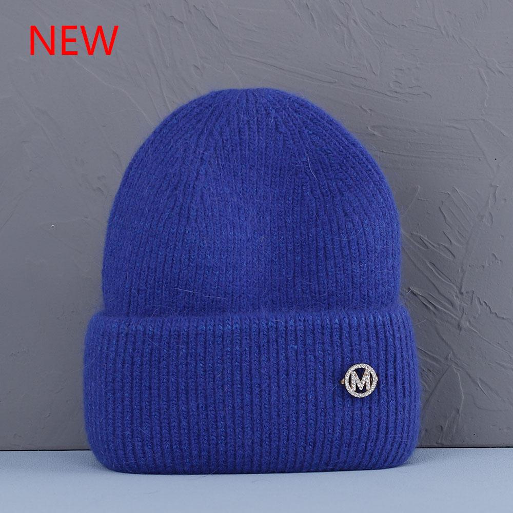 2023 new  Hot Selling Winter Hat Real Rabbit Fur Winter Hats For Women Fashion Warm Beanie Hats Solid Adult Cover Head Cap