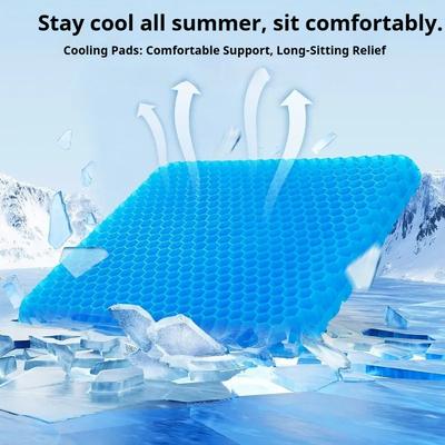 Silicone Seat Cushion, Summer Chair Cushion, Office Seat Cushion, Thickened Car Seat Cushion, Cooling Cushion, Honeycomb Cooling Pad