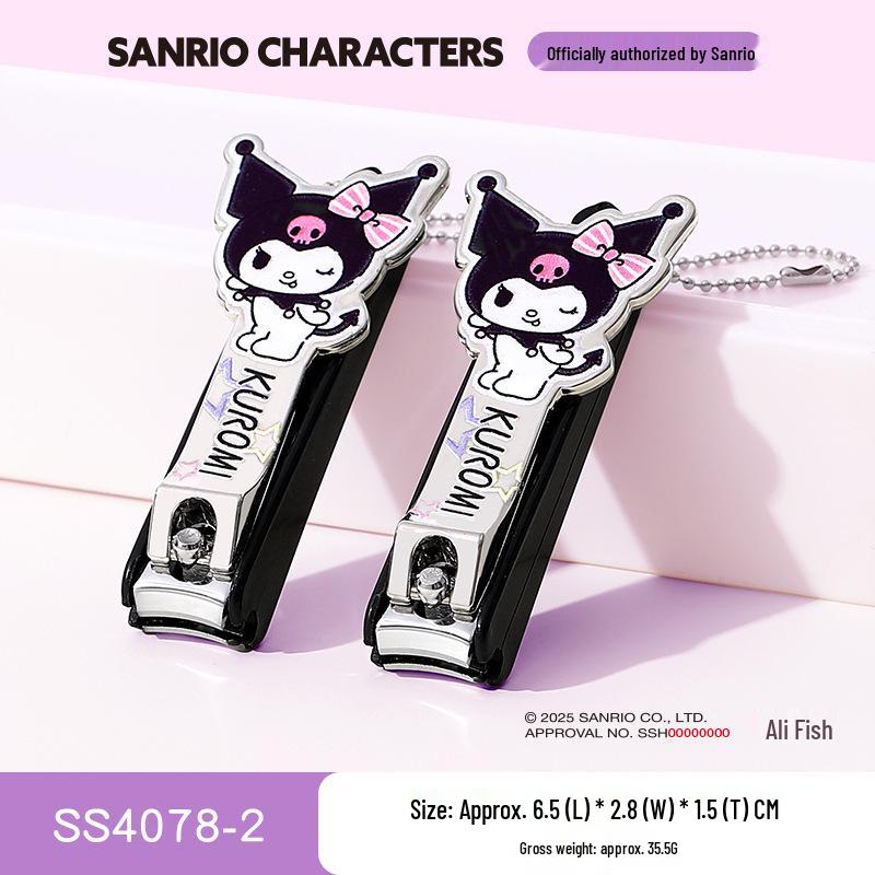 Sanrio Süße Spritzschutz-Flachkant-Nagelknipser für Mädchen - Maniküre-Werkzeug