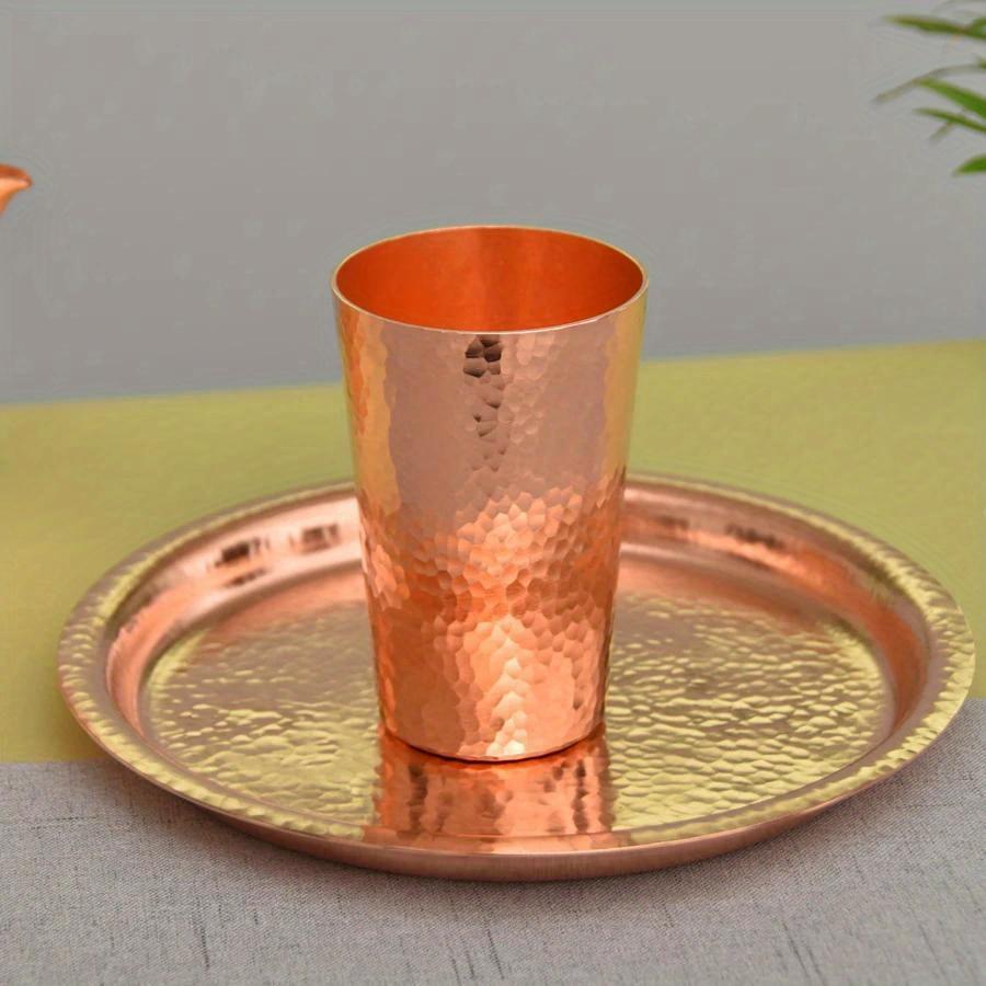 Pure Copper Cup for Coffee Powder Mugs Handcrafted Hammered Drinkware Tea Cup and Beer Cup Mugs - Family Recommended