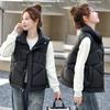 Daunenweste Jacke Damen Herbst und Winter neue Mode kurz Oberbekleidung verdickter Stehkragen ärmellose Baumwollweste