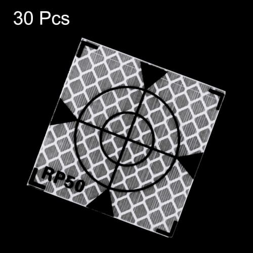 uxcell Survey Reflectors, 50mm Self-Adhesive Reflective Tape for Survey Marking, Total Station, White, 30 Pieces