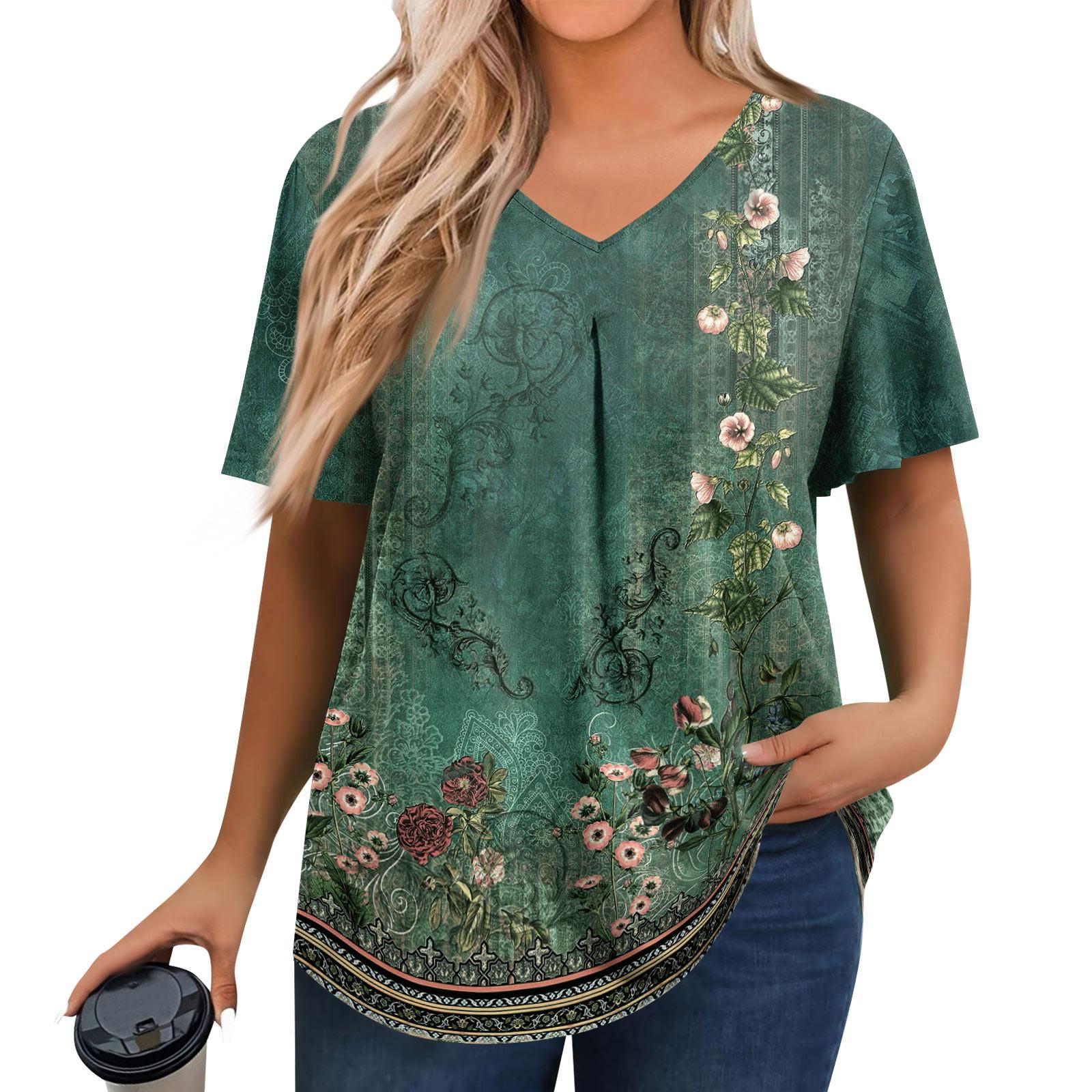 

Женские летние топы, повседневные, с оборками, коротким рукавом, круглым вырезом, свободные, плиссированные футболки L