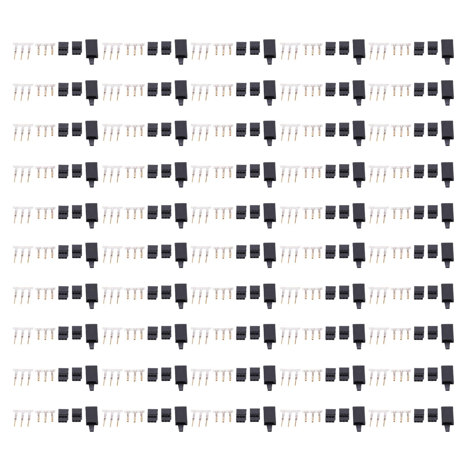 

50PCS Servo Receiver Connector Plug with Lock and Male Female Gold Plated Terminals Kit