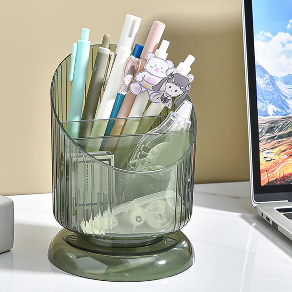 Make-up-Pinselhalter Organizer Kunststoff Transparent Rund Make-up-Pinsel Aufbewahrungshalter Tasse für Stift Bleistift