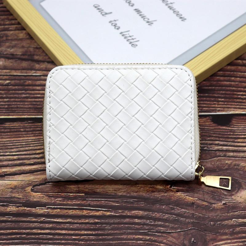 Woven Women'S Wallet Short And Simple Card Bag Zipper Coin Purse