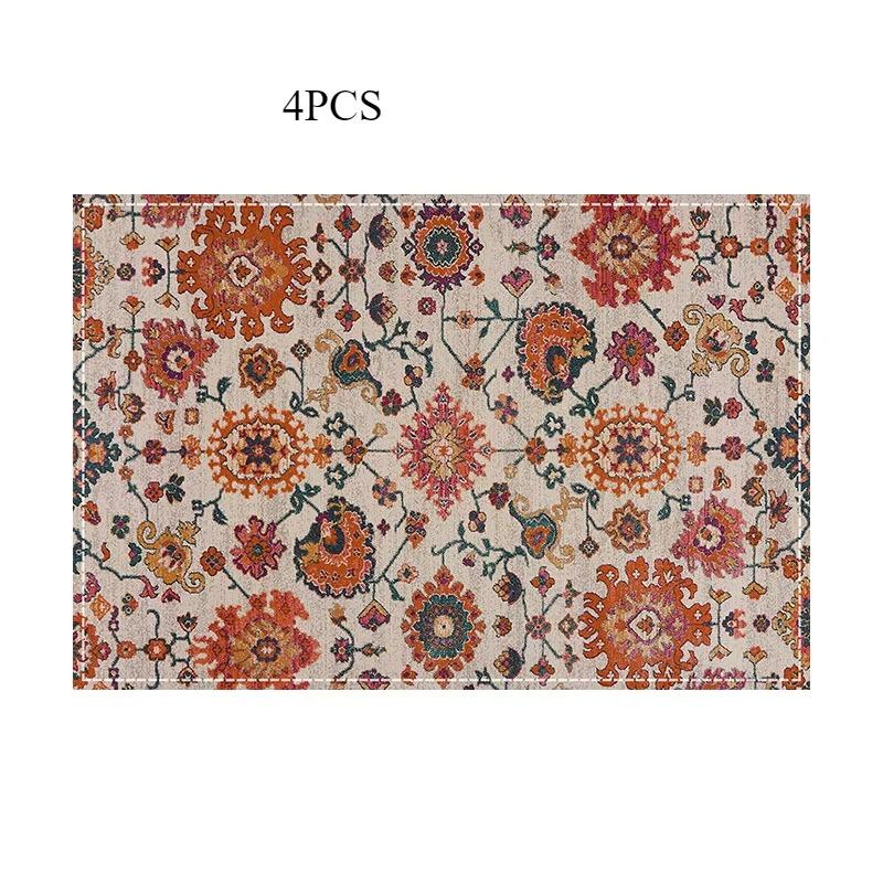 Placemat 1PCS Linen Geometry Floral Dining Mats Nordic Home Kitchen Living Room Insulated Mat