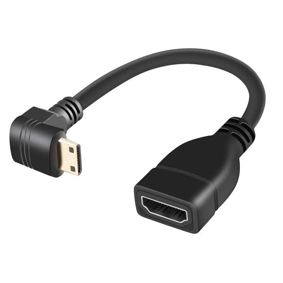 HDMI-compatible Extension Cable 20cm 90-Degree Right Angle Type PVC Male To Female Adapter Cord for TV
