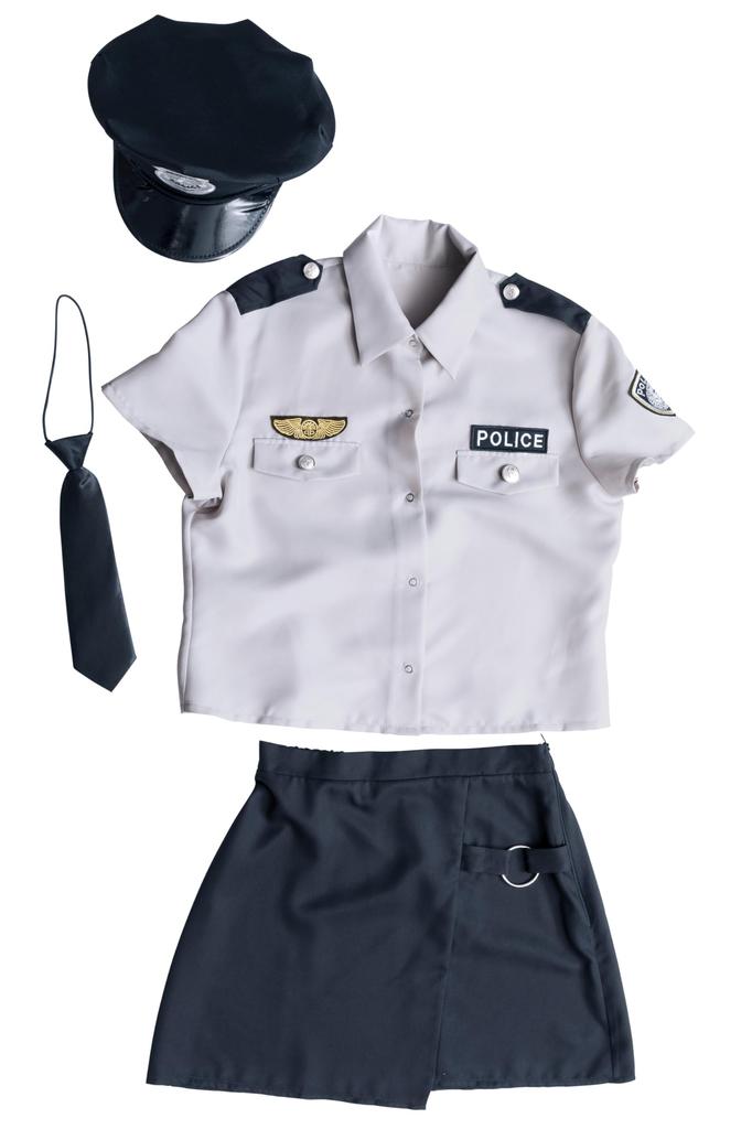 Clearstone GLOWHOLIC Cosplay Halloween Grayish Police Costume for Women, Size S, Gray