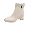 White High-heeled Short Boots Women's Autumn and Winter Square Toe Women Ankle Boots 2024 New Fashion Chelsea Boot for Woman