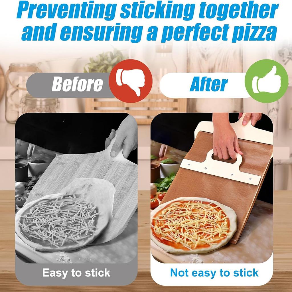 Sliding Pizza Peel Shovel Wooden Non-Stick Pizza Slide Spatula Baking Tool (BPA-Free,No FDA Certificate)