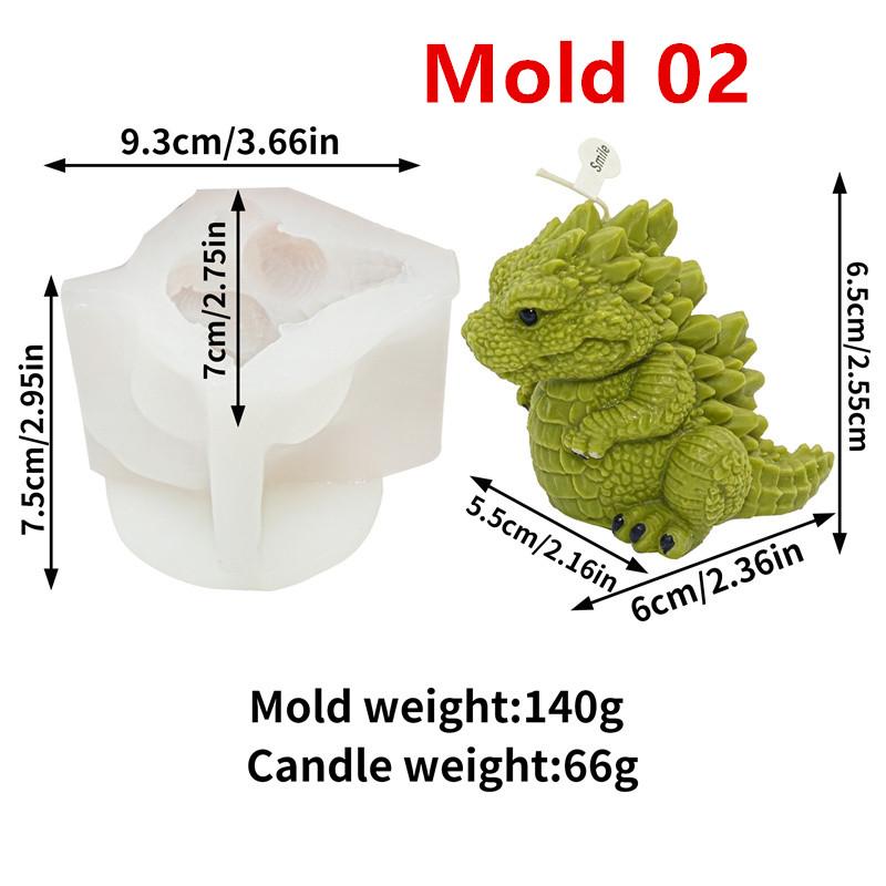 3D Fierce Dinosaur Animal Silicone Candle Mold DIY Rhinoceros Lying Crocodile Shapes Candles Gypsum Home Decor Gift