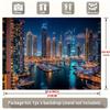2D plane, 1 polyester banner of dock night scene for party, suitable for home and room decoration, as well as event background.