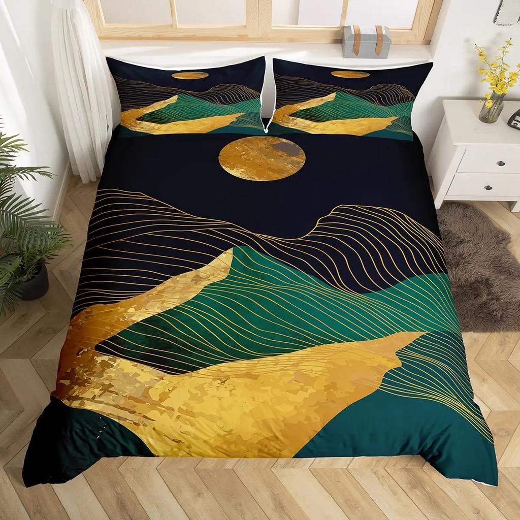Mid Century Bohemian Abstract Duvet Cover Set Geometric Luxury Bedding Sets Tropical Palm Tree Plant Comforter Cover Set 2/3pcs