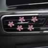 5pcs Pink/White Crystal Car Air Vent Fragrance Decoration Clip, Auto Interior Decor Accessories