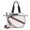 Canvas Striped Tennis Tote: Fashionable Ladies' Crossbody Handbag & Beach Sports Bag