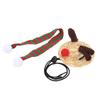 Bearded Dragon Santa Hat Scarf Reptile Adjustable Straw Elk Hat and Scarf Christmas Costume for