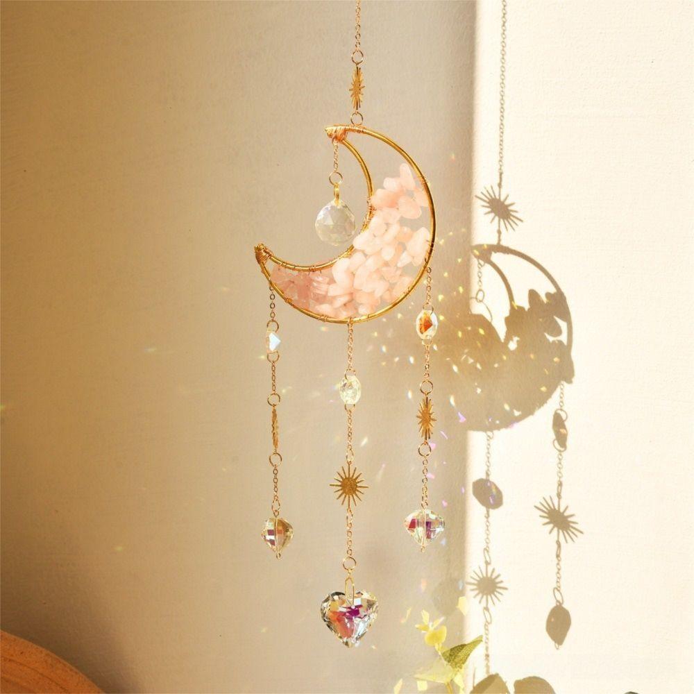 Crystal Sun Catcher Prism Colorful Wind Chimes Creative Moon Catchers  Yard Garden Decor