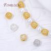 5.5mm 18K Gold Plated Brass Square Beads For Beading,Metal Separator Beads For Bracelets Accessories,DIY Jewelry Making Supplies