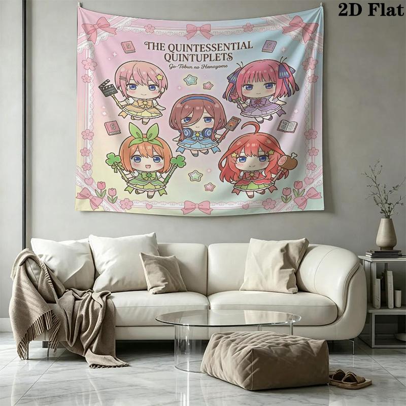 Las Quintillizas Esenciales Tapiz de Pared Colgante Estético para Pared Manta de Tela Impresa Tapices Decorativos para Dormitorio Sala de Estar Decoración del Hogar