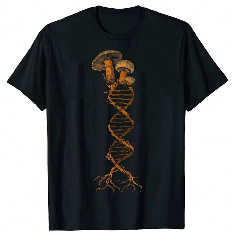 

Mushroom DNA Mycology Shroom Hunter 100% Cotton T-Shirts Men Women s Fashion Casual Tshirt Loose Oversized Streetwear T Shirt... S разноцветный