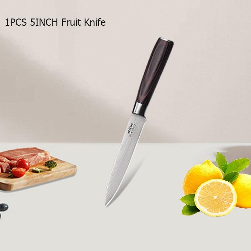 WXCOO Professional Kitchen Knives Fruit Slicing Stainless Steel Vegetable Cutter Utility Knife Japanese Chef Knife Wooden Handle