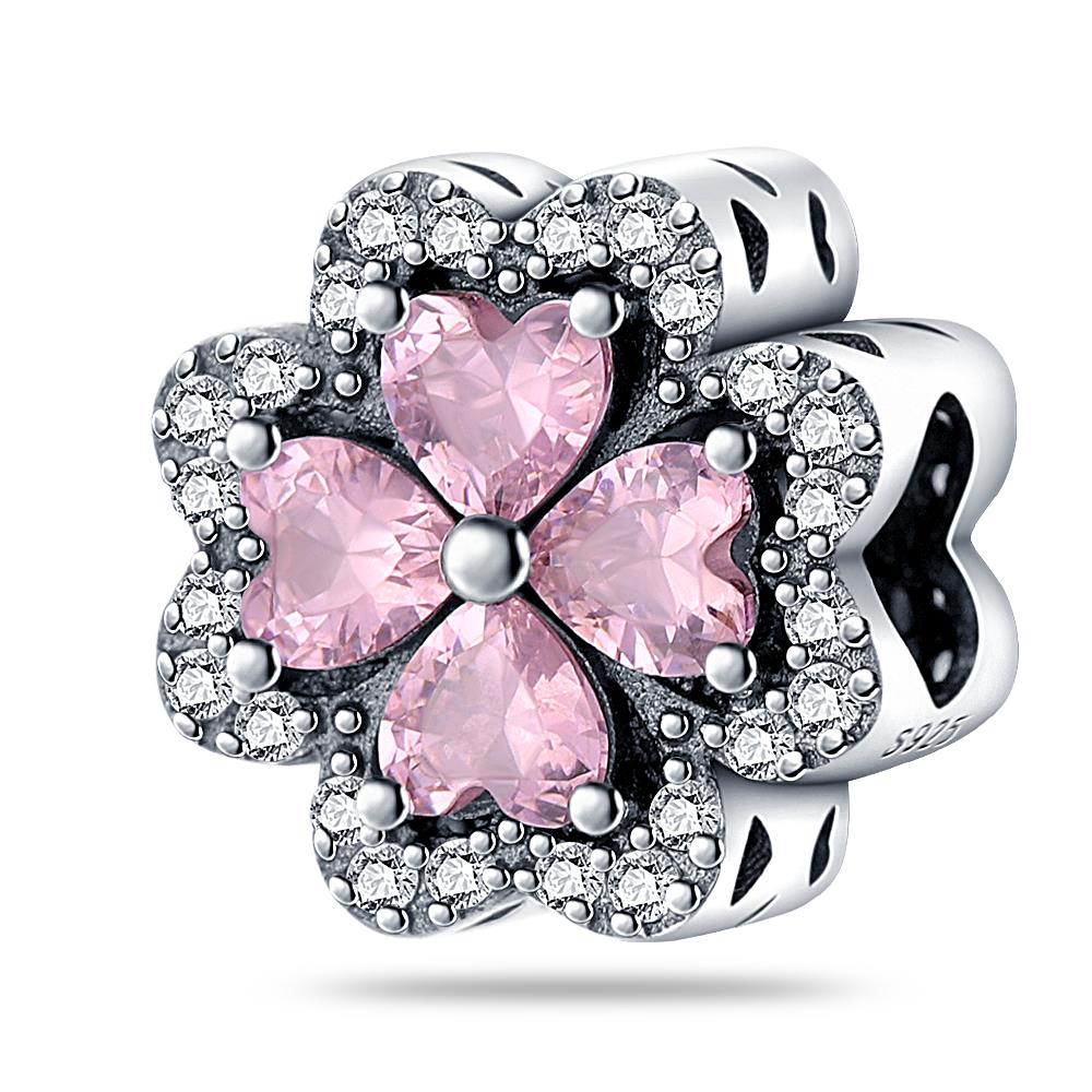 Spring copper Gem Butterfly Flower Pendant Suitable Compatible With Pandora Authentic Bracelets Diy Small Fresh Jewellery