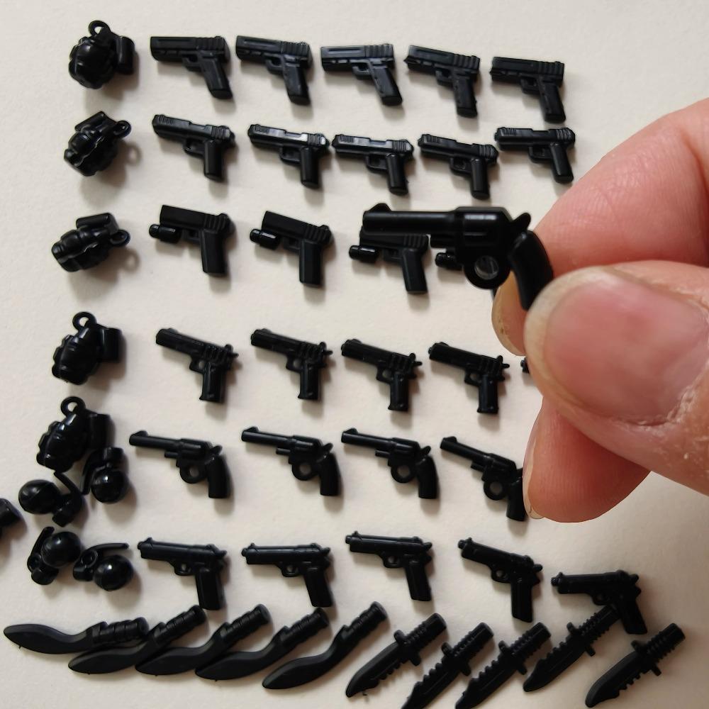 50PCS Pistol WW2 Soldier Military Weapons Police Guns Mini Action Figures Accessories Building Block MOC Army Bricks Parts Toys