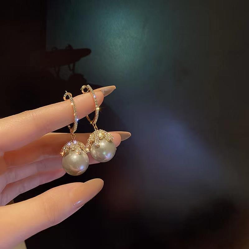 

Серьги с подвесками из жемчуга из ракушки циркония для женщин, длинные свадебные серьги