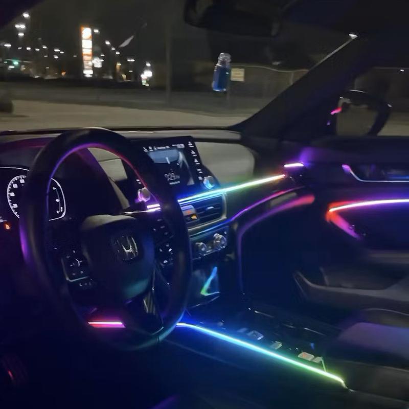 24 In 1 Universal Acrylic hidden LED Strip Light Symphony Ambient 64 Color RGB Car Interior APP music atmosphere Lighting