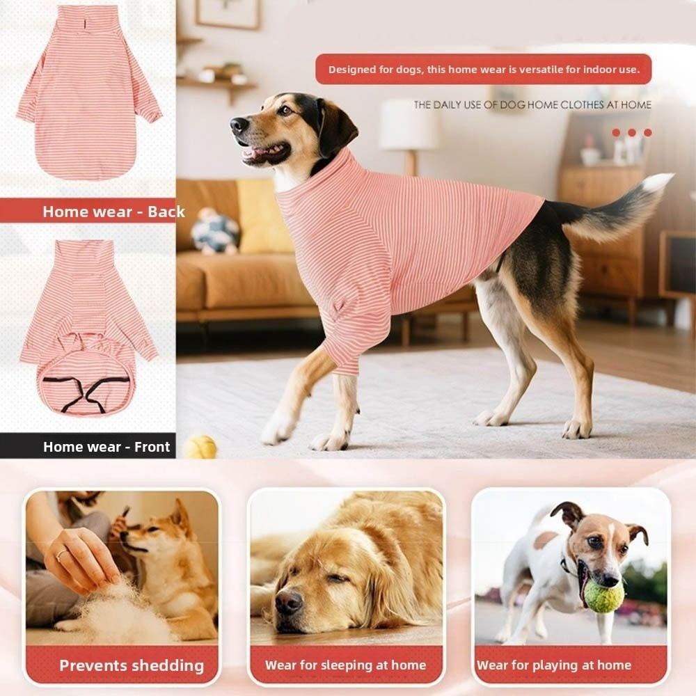 Dog Pullover with Stripes Dog Pajamas 2 Legged Soft and Comfortable Dog Jumpsuit Soft Fleece Warm Dog Recovery Suit Dogs Clothes
