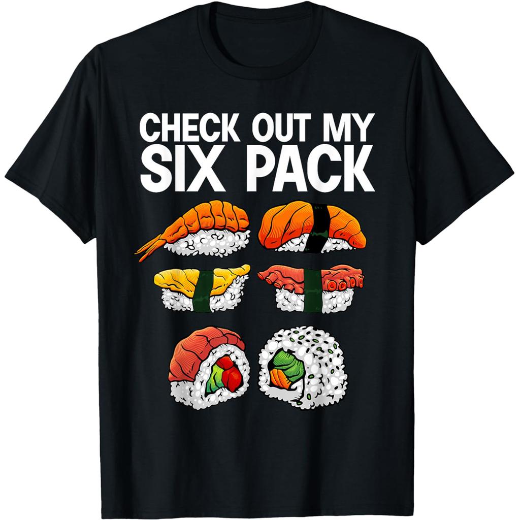 Funny Sushi Lovers Japanese Food T Shirts Men Women Pure Cotton Humor Streetwear Tee Shirt Short Sleeve Unisex Loose Clothing