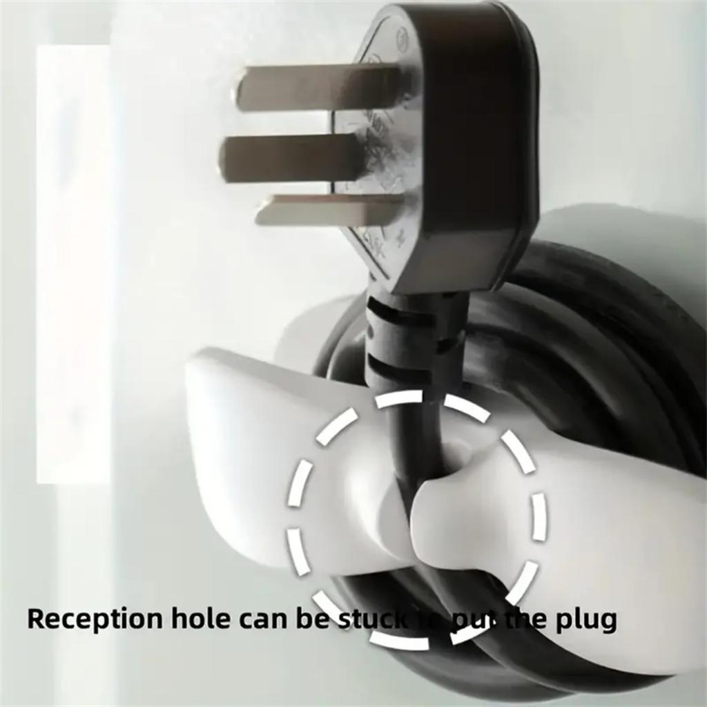 Power Cord Fixing Clip, Kitchen Wall Mounted Plug Cable Fixing Device, Charger Cable , Sorting and Winding Device