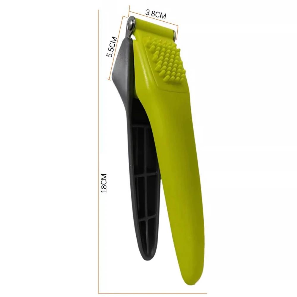 New Manual Stainless Steel Garlic Press Labor with Plastic Handle Saving Design Durable Garlic Puree Garlic Press Kitchen Gadget