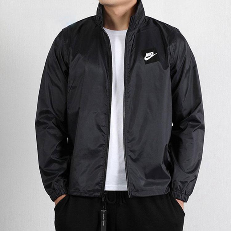 Nike Solid Color Casual Breathable Sports Hooded Jacket Men Outerwear Black AR2609-011