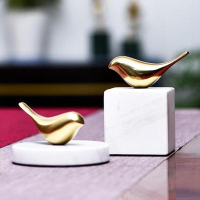 New Chinese and American Bird Ornaments, Handicraft Decoration, Marble Base, Home Modern Model Room, Nordic Accessories