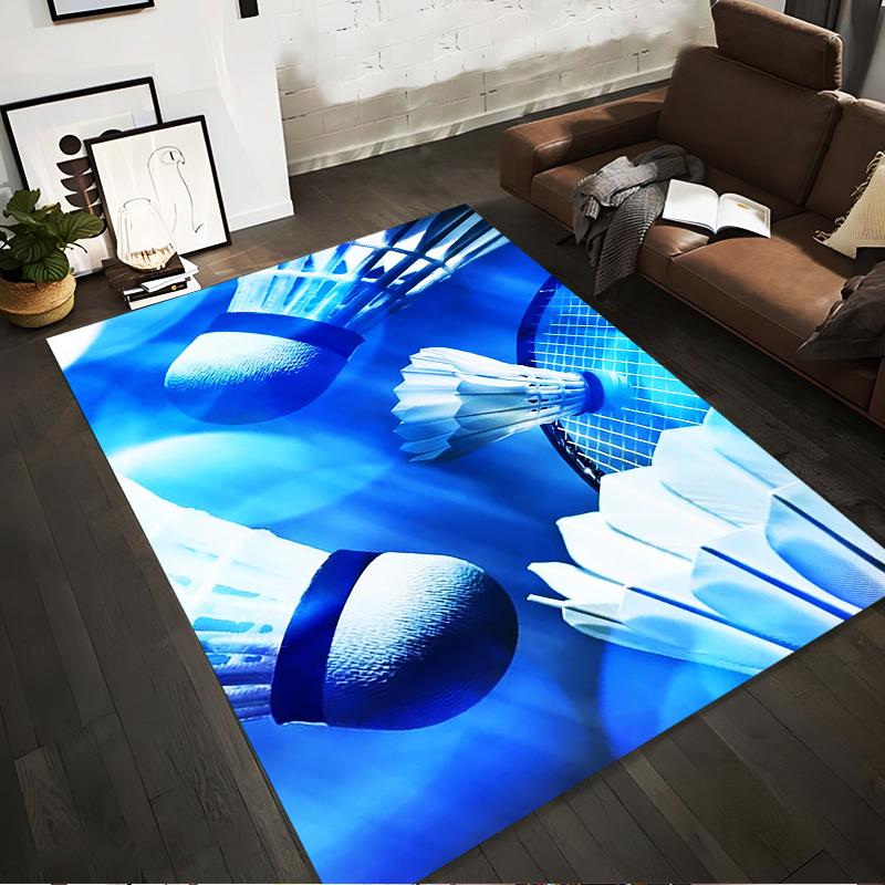 

Badminton-Themed Carpet with Shuttlecock and Racket Design in Blue Suitable for use as an anti-slip for living room bedroom sofas 40x60cm( 15x23in )