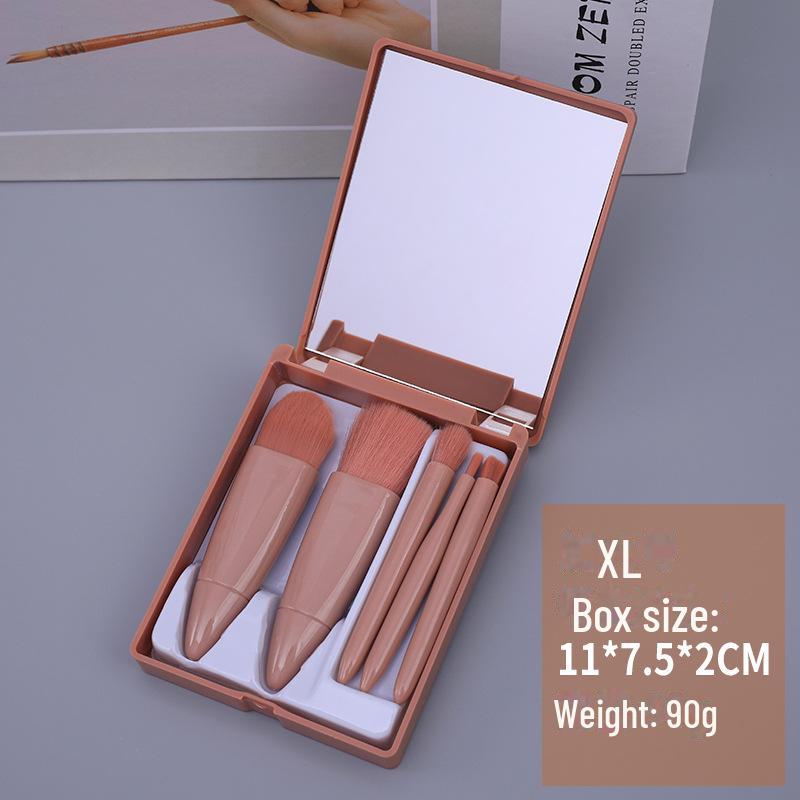 

Портативный мини-набор кистей для макияжа с зеркалом — дорожные инструменты для теней и тональной основы