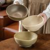 Japanese Ceramic Ramen Bowl Salad Bowl Matte Tableware Bowl Household Retro Round Vegetable Bowl Dessert Bowl
