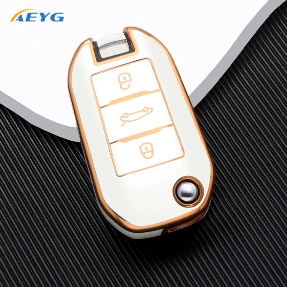 TPU Car Flip Key Case Cover Shell for Peugeot C6 508 C5 C3 208 308 408 508 2008 3008 for Citroen C4 CACTUS C4L Berlingo 2021