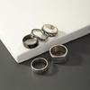 Men's Trendy Retro Letter Ring Set - Hip Hop Index Finger Rings