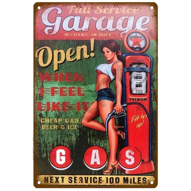 Vintage PinUp Girls Metal Tin Sign  Sexy Lady Poster for Car Airplane Bar Pub Home Wall Decor  Funny Retro Art Painting Craft